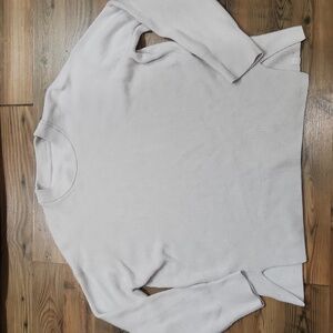 Lululemon Merino Wool Blend Ribbed Crewneck Sweater White Opal Cream Size 12